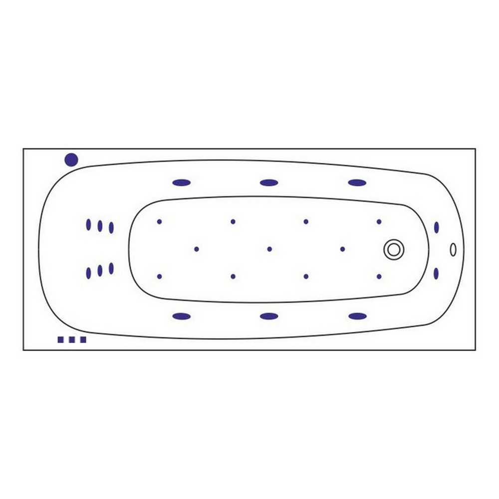 Ванна гидромассажная Whitecross Layla ULTRA 0102.180080.100.ULTRA.BR 180x80 см, (белый глянцевый, бронза), каркас, слив-перелив